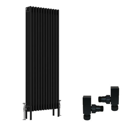 Right Radiators Black Traditional 4 Column Radiator Vertical Cast Iron ...