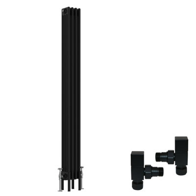 Right Radiators Black Traditional 4 Column Radiator Vertical Cast Iron ...