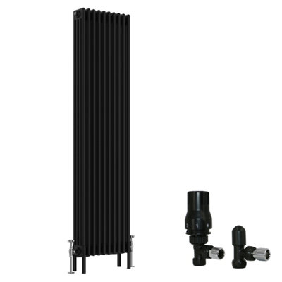Right Radiators Black Traditional 4 Column Radiator Vertical Cast Iron ...