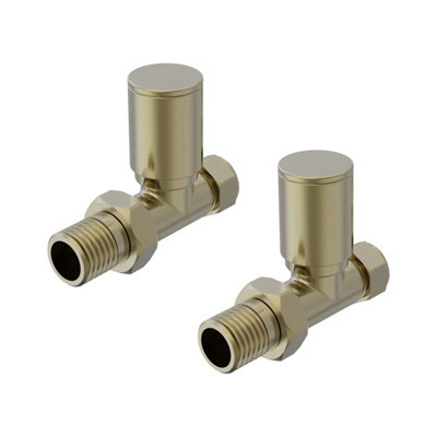 Right Radiators Brushed Brass Round Head Straight Towel Rail Radiator ...
