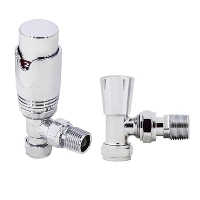 Right Radiators Chrome Angled TRV Thermostatic Radiator valve ...