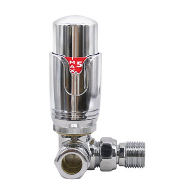 Right Radiators Chrome Corner Thermostatic Valve Radiator Valves with ...