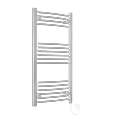 Right Radiators Electric Heated Towel Rail Radiator Curved Pre-filled Designer Ladder Warmer Chrome 1000x500 mm