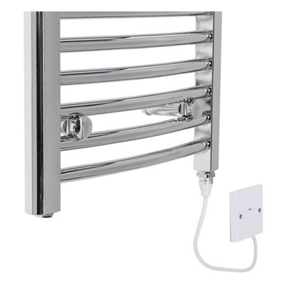Right Radiators Electric Heated Towel Rail Radiator Curved Pre-filled ...
