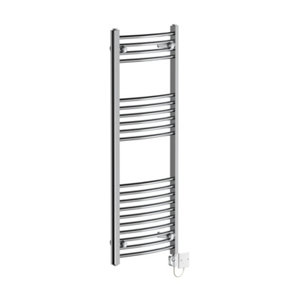 Right Radiators Electric Heated Towel Rail Radiator Curved Pre-filled Thermostatic Ladder Warmer Chrome 1200x500 mm