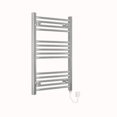 Right Radiators Electric Heated Towel Rail Radiator Straight Pre-filled Designer Ladder Warmer Chrome 800x500 mm