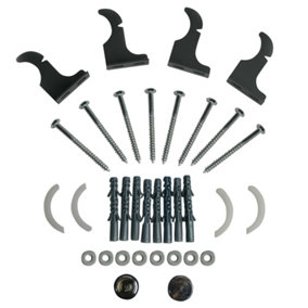 Right Radiators Flat Oval Radiator Fittings Set Wall Mounting Kit Air Vent Plug Anthracite