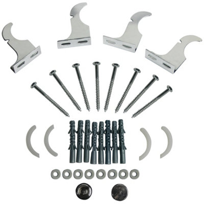 Right Radiators Flat Oval Radiator Fittings Set Wall Mounting Kit Air Vent Plug Chrome