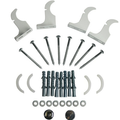 Right Radiators Flat Oval Radiator Fittings Set Wall Mounting Kit Air Vent Plug White