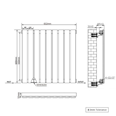 Right Radiators Horizontal Single Flat Panel Rads Designer Radiator ...