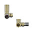 Right Radiators Manual Corner Lockshield Heated Towel Rail Radiator Valves Brushed Brass Pair