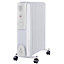 Right Radiators Oil Filled Radiator 11 Fin 2500W Electric Portable Heater Thermostat White