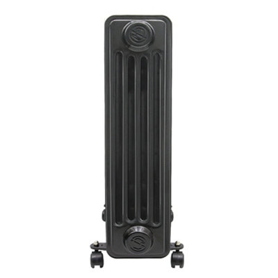 Right Radiators Oil Filled Radiator 11 Fin 2500W Portable Electric Heater with Timer Gloss Black