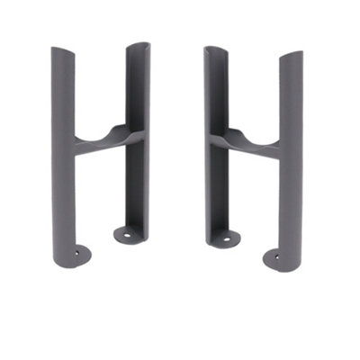 Right Radiators Pair of Anthracite Floor Mounting Feet for Cast Iron Tranditional 3 Column Radiator