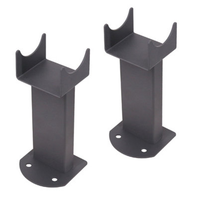 Right Radiators Pair of Anthracite Floor Mounting Feet for Oval Column Designer Radiator