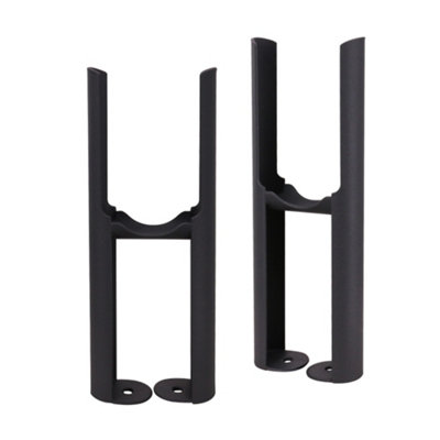 Right Radiators Pair of Black Floor Mounting Feet for Cast Iron Tranditional 2 Column Radiator