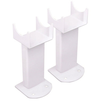 Right Radiators Pair of White Floor Mounting Feet for Oval Column Designer Radiator