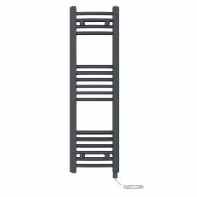 Right Radiators Prefilled Electric Curved Heated Towel Rail Bathroom Ladder Warmer Rads - Anthracite 1000x300 mm