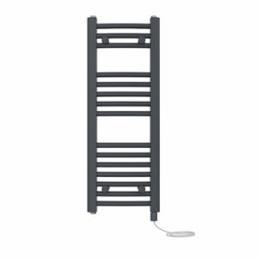 Right Radiators Prefilled Electric Curved Heated Towel Rail Bathroom Ladder Warmer Rads - Anthracite 800x300 mm