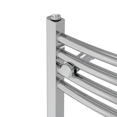 Right Radiators Prefilled Electric Curved Heated Towel Rail Bathroom Ladder Warmer Rads - Chrome 1000x400 mm