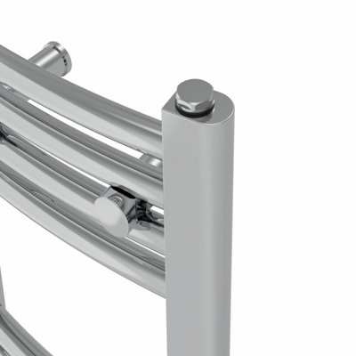 Right Radiators Prefilled Electric Curved Heated Towel Rail Bathroom Ladder Warmer Rads - Chrome 1000x400 mm