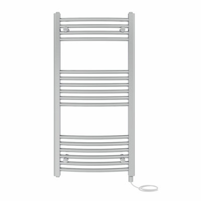 Right Radiators Prefilled Electric Curved Heated Towel Rail Bathroom Ladder Warmer Rads - Chrome 1000x500 mm