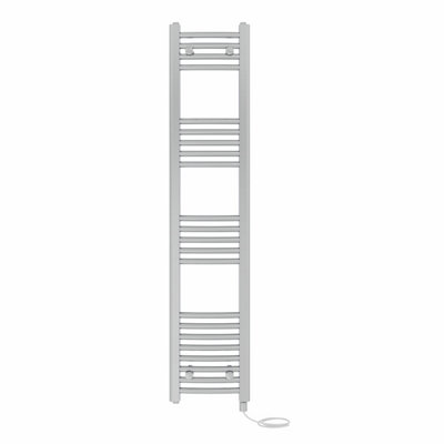 Right Radiators Prefilled Electric Curved Heated Towel Rail Bathroom Ladder Warmer Rads - Chrome 1400x300 mm