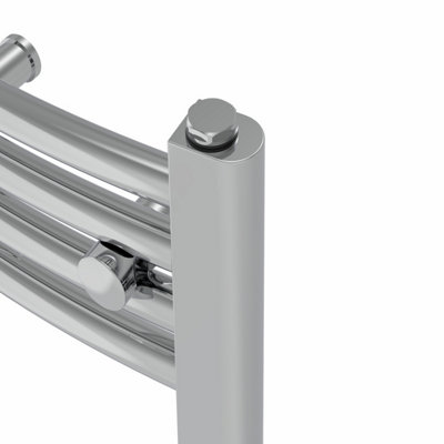 Right Radiators Prefilled Electric Curved Heated Towel Rail Bathroom Ladder Warmer Rads - Chrome 1400x300 mm