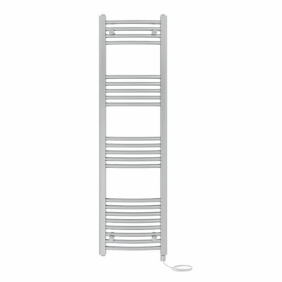 Right Radiators Prefilled Electric Curved Heated Towel Rail Bathroom Ladder Warmer Rads - Chrome 1400x400 mm