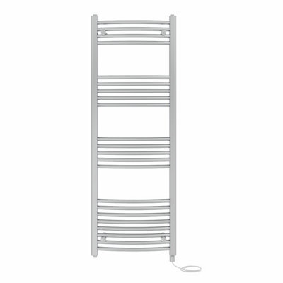 Right Radiators Prefilled Electric Curved Heated Towel Rail Bathroom Ladder Warmer Rads - Chrome 1400x500 mm