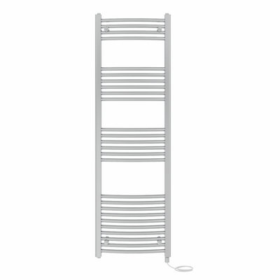 Right Radiators Prefilled Electric Curved Heated Towel Rail Bathroom Ladder Warmer Rads - Chrome 1600x500 mm