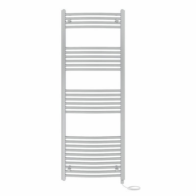 Right Radiators Prefilled Electric Curved Heated Towel Rail Bathroom Ladder Warmer Rads - Chrome 1600x600 mm