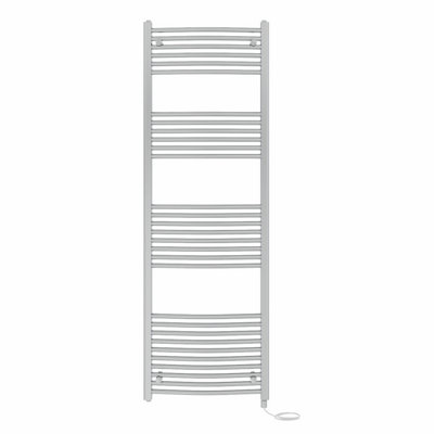 Right Radiators Prefilled Electric Curved Heated Towel Rail Bathroom Ladder Warmer Rads - Chrome 1800x600 mm