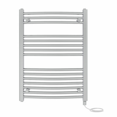 Right Radiators Prefilled Electric Curved Heated Towel Rail Bathroom ...