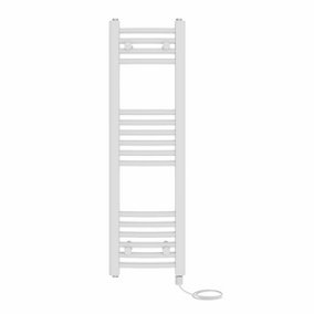 Right Radiators Prefilled Electric Curved Heated Towel Rail Bathroom Ladder Warmer Rads - White 1000x300 mm