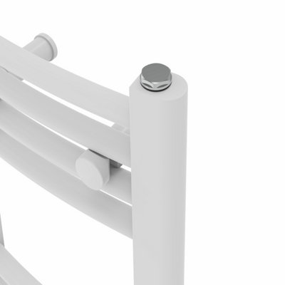 Right Radiators Prefilled Electric Curved Heated Towel Rail Bathroom Ladder Warmer Rads - White 1000x400 mm