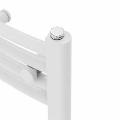 Right Radiators Prefilled Electric Curved Heated Towel Rail Bathroom Ladder Warmer Rads - White 1600x300 mm
