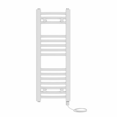 Right Radiators Prefilled Electric Curved Heated Towel Rail Bathroom Ladder Warmer Rads - White 800x300 mm