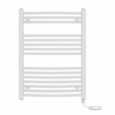 Right Radiators Prefilled Electric Curved Heated Towel Rail Bathroom Ladder Warmer Rads - White 800x600 mm