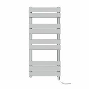 Right Radiators Prefilled Electric Flat Panel Heated Towel Rail Bathroom Ladder Warmer Rads - Chrome 1000x450 mm