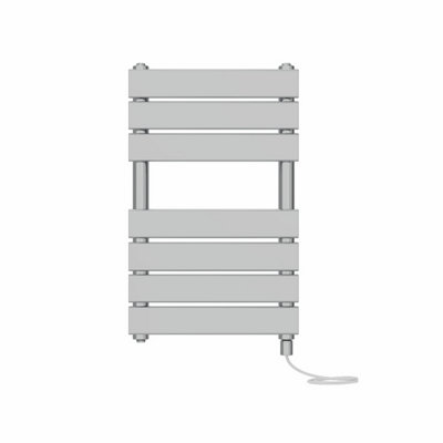 Right Radiators Prefilled Electric Flat Panel Heated Towel Rail Bathroom Ladder Warmer Rads - Chrome 650x400 mm