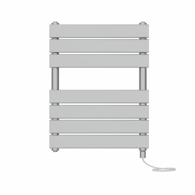 Right Radiators Prefilled Electric Flat Panel Heated Towel Rail Bathroom Ladder Warmer Rads - Chrome 650x500 mm