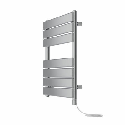 Right Radiators Prefilled Electric Flat Panel Heated Towel Rail Bathroom Ladder Warmer Rads - Chrome 650x500 mm