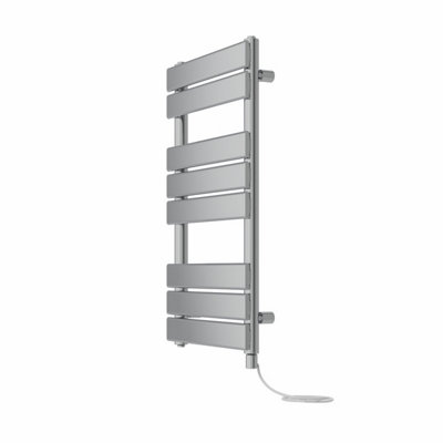 Right Radiators Prefilled Electric Flat Panel Heated Towel Rail Bathroom Ladder Warmer Rads - Chrome 800x450 mm