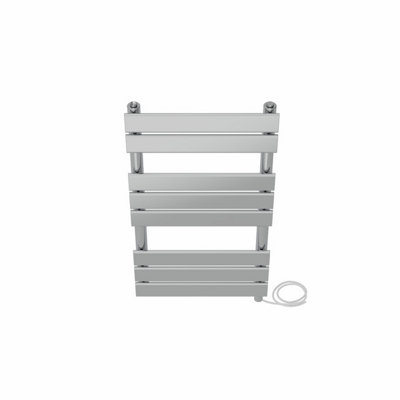 Right Radiators Prefilled Electric Flat Panel Heated Towel Rail Bathroom Ladder Warmer Rads - Chrome 800x450 mm