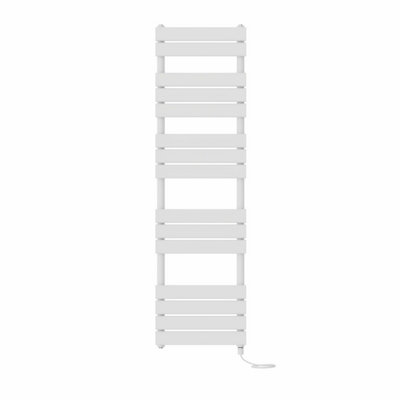 Right Radiators Prefilled Electric Flat Panel Heated Towel Rail Bathroom Ladder Warmer Rads - White 1600x450 mm