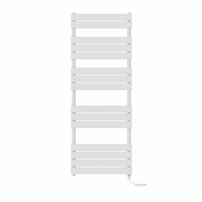 Right Radiators Prefilled Electric Flat Panel Heated Towel Rail Bathroom Ladder Warmer Rads - White 1600x600 mm