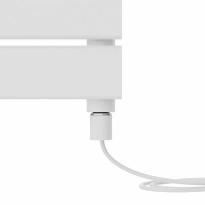 Right Radiators Prefilled Electric Flat Panel Heated Towel Rail Bathroom Ladder Warmer Rads - White 650x400 mm