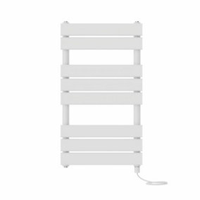 Right Radiators Prefilled Electric Flat Panel Heated Towel Rail Bathroom Ladder Warmer Rads - White 800x450 mm