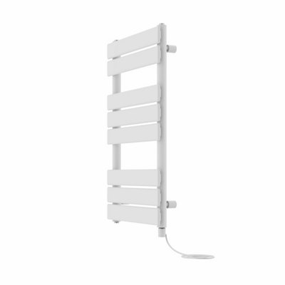 Right Radiators Prefilled Electric Flat Panel Heated Towel Rail Bathroom Ladder Warmer Rads - White 800x450 mm